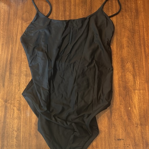 Madewell Second Wave Spaghetti Strap One Piece Swimsuit MD326 Black XL - Picture 3 of 7